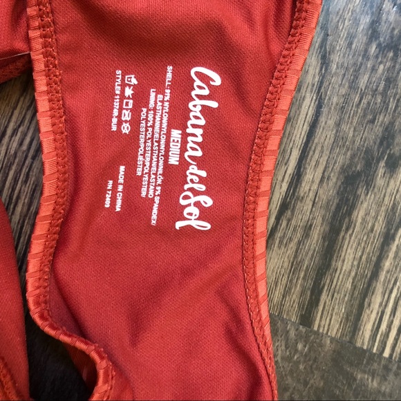 Cabana Del Sol Ribbed Red Bikini Set - Picture 3 of 3